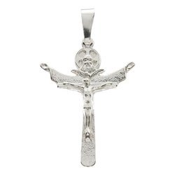 Krzyż srebrny Trójcy Świętej na Bierzmowanie z wizerunkiem Jezusa 4,0cm MO087