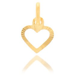 Złota przywieszka pr. 585 Serce małe proste kontur promienie ZP027