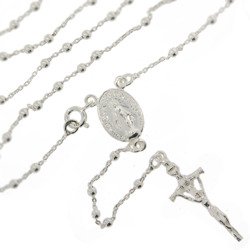 Różaniec srebrny - 5 dziesiątek z zapięciem 7,3-7,7 g, srebro pr. 925 RC012