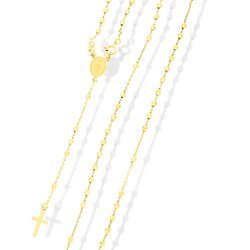 Różaniec srebrny - 5 dziesiątek z zapięciem złocony 50cm 5,6-6,3 g, srebro pr. 925 RC030