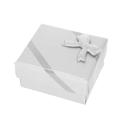 Pudełko jubilerskie z kokardą srebrne P40/1SREBRNE