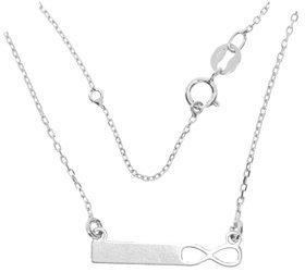 Naszyjnik celebrytka nieskończoność z blaszką srebro pr. 925 CEL69