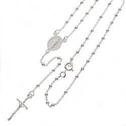 Różaniec srebrny - 5 dziesiątek 6,4g z zapinką, 2,6mm srebro pr. 925 RC035