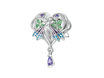 Srebrna przywieszka pr 925 Charms ważka cyrkonie PAN188