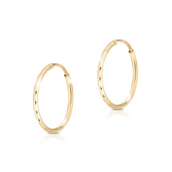 Złote kolczyki pr. 585 diamentowane koła kółka średnica 20 mm ZA098