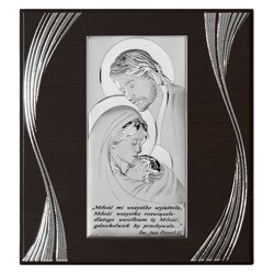 Obrazek Srebrny Święta Rodzina drewniana ramka 6380SF