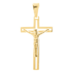 Złoty krzyżyk pr. 585 - Krzyż z wizerunkiem Jezusa ZK307