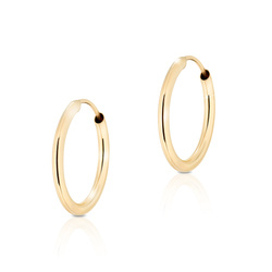 Złote kolczyki pr. 585 koła kółka małe średnica 15,2 mm ZA095