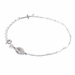 Różaniec srebrny - bransoletka na rękę, dziesiątek, diamentowany, 2,0-2,4 g, srebro pr. 925 BRS08