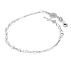 Różaniec srebrny - bransoletka na rękę dziesiątka z pereł 3,1-3,5 g srebro pr. 925 BRS30