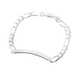 Srebrna Bransoleta Męska figaro z blaszką 6,6 mm pr 925