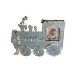 Ramka dziecięca z masy perłowej - niebieska, lokomotywa 473-3307