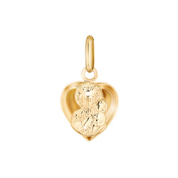 Złoty medalik pr. 585 M.B. Częstochowska przestrzenna w sercu ZM019