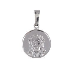 Medalik srebrny - Jezus w koronie cierniowej MM078