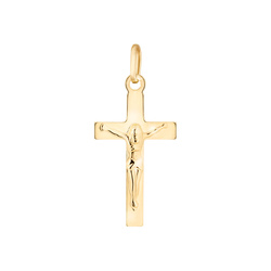 Złoty krzyżyk pr. 585 z wizerunkiem Pana Jezusa lekki ZK077