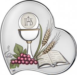 Obrazek Srebrny Pamiątka I Komunii serce DS53C