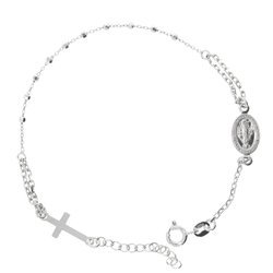 Różaniec srebrny - bransoletka różańcowa na rękę, dziesiątek, rodowany 3,0-3,4 g, srebro pr. 925 BRS19