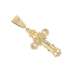 Złoty krzyżyk ozdobny krzyż z wizerunkiem Jezusa złoto pr. 585 ZK081