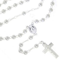 Różaniec srebrny - 5 dziesiątek 11,8 g, 5mm srebro pr. 925 RC019