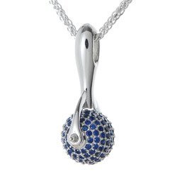 Srebrna przywieszka pr 925 Grzechotka niebieskie cyrkonie AKC15