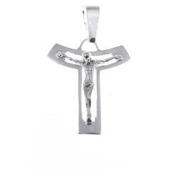 Krzyżyk srebrny TAU z wizerunkiem Jezusa  MO072