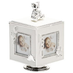 473-3283 Pudełko na biżuterię z miejscem na zdjęcia - kremowe, pozytywka