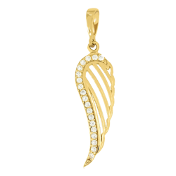 Złota przywieszka pr. 585 Skrzydło anioła z cyrkoniami ZP014