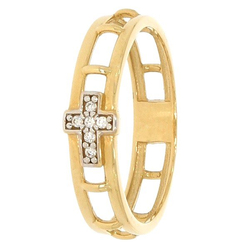 Różaniec złoty na palec obrączka różańcowa dziesiątek cyrkonie złoto pr. 585 ZRP08