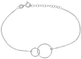 Bransoletka celebrytka - dwa kółka okręgi przecinające się srebro pr. 925 CEL27