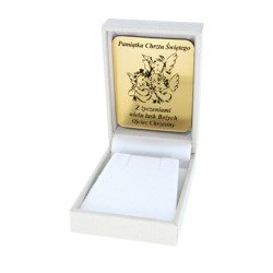 Pudełko skórzane białe na kolczyki PDH-3/NA/A1/GZ