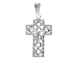 Krzyżyk srebrny z wizerunkiem Jezusa MO082