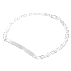 Bransoletka srebrna pr. 925 bransoleta męska z blaszką PANCERKA 3,8 mm SBBP02