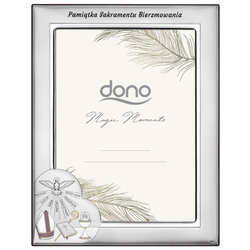 Ramka Srebrna Pamiątka Sakramentu Bierzmowania DS249C