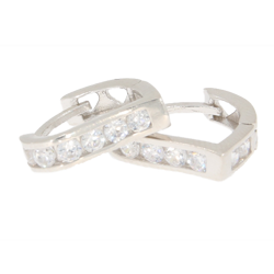 Srebrne Kolczyki pr. 925 cyrkonie angielskie zapięcie ANGLIK01