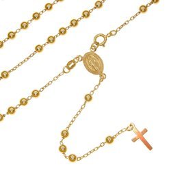 Różaniec srebrny - 5 dziesiątek pozłacany kulka gładka 4 mm srebro pr. 925 RC025-60