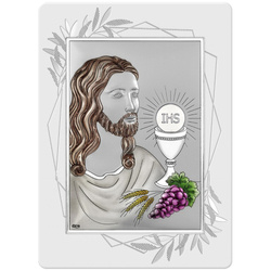 Obrazek Srebrny Pamiątka I Komunii prostokąt kolor DS126FOC