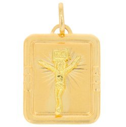 Złoty krzyżyk pr. 585 Chrystus ukrzyżowany prostokąt ramka ZK009