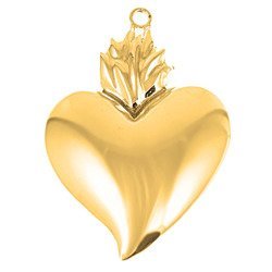 Wotum srebrne Serce gorejące błyszczące pozłacane srebro 925 WOTOZB