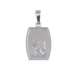 Medalik srebrny - Jezus w koronie cierniowej MM075