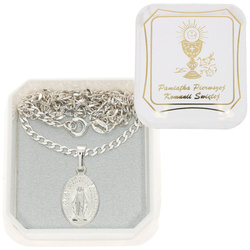 Zestaw srebrny pr. 925 medalik Matka Boża Niepokalana Cudowny medalik łańcuszek pudełko MM002/L60GRF6-50/P22