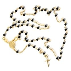 Różaniec srebrny pozłacany - 5 dziesiątek na szyję 7,4-7,8 g, srebro pr. 925 RC004