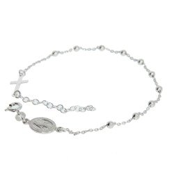 Różaniec srebrny - bransoletka na rękę, dziesiątek, 2,4-2,8 g, rodowane srebro pr. 925 BRS24