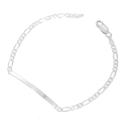 Bransoletka srebrna pr. 925 bransoleta męska z blaszką FIGARO 3,1 mm SBBF01