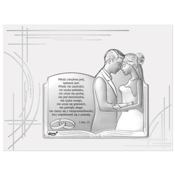 Obrazek Srebrny na panelu Ślubny Para Młoda DS113FJS